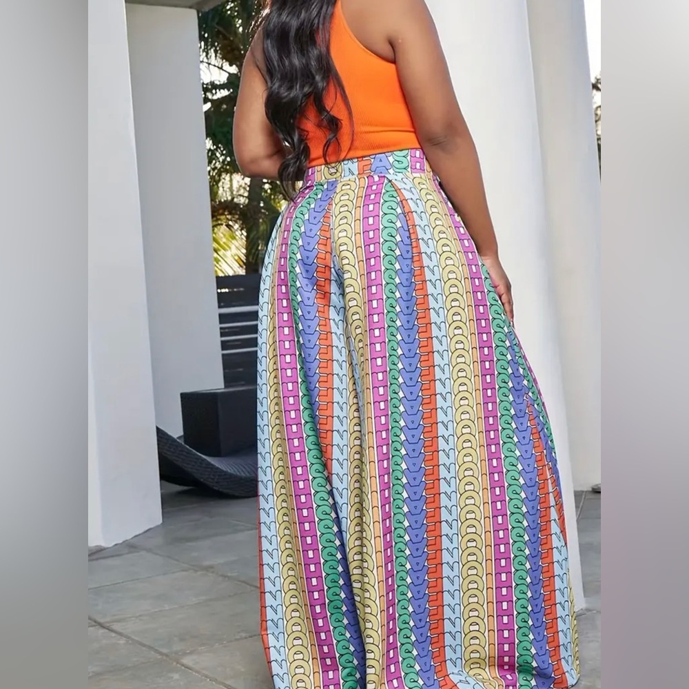 Passion of Essence Multicolor Wide-Leg Pants - Picture 3 of 3